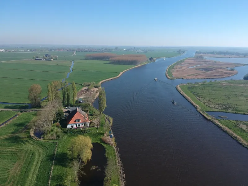 Vrijzicht en het omliggende land vanuit de lucht