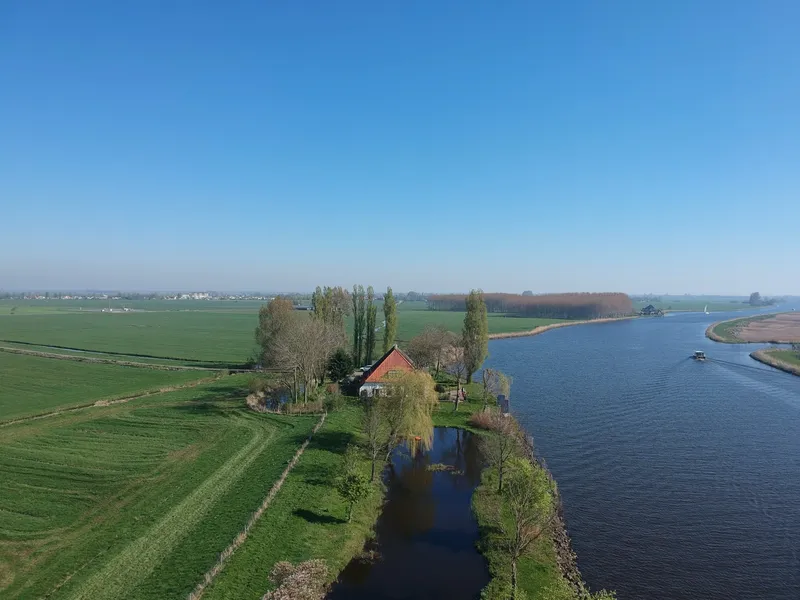 Vrijzicht en het omliggende land vanuit de lucht