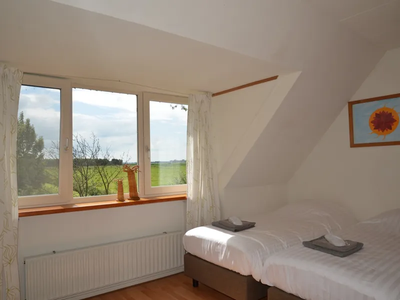 Slaapkamer met uitzicht over het land